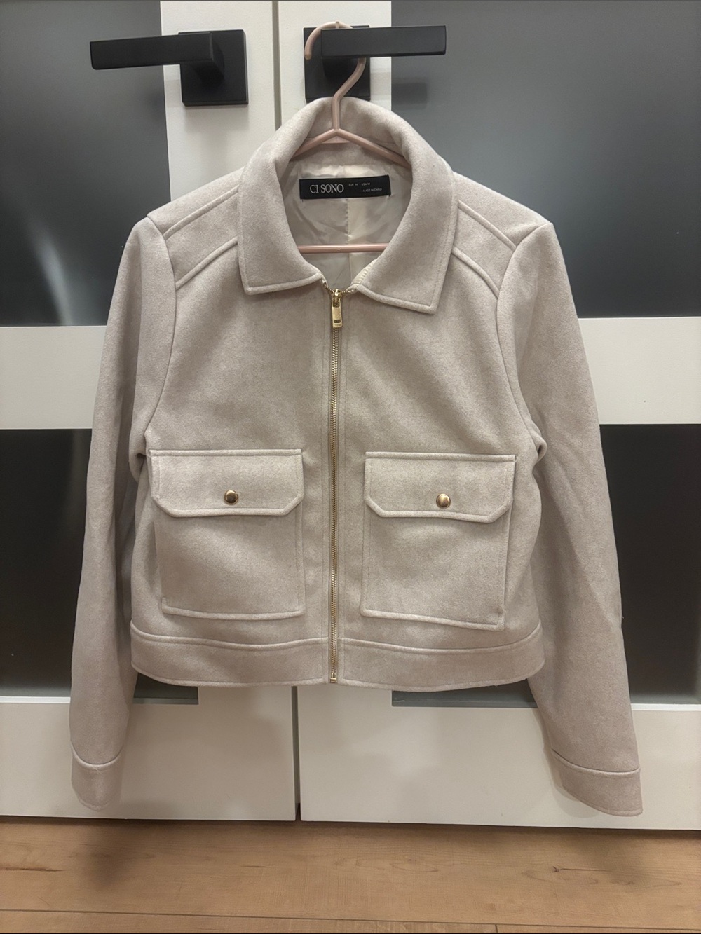 CI SONO Women's Cream Zip-Up Jacket